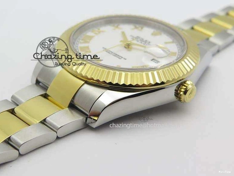 MiroTime 0404 DateJust II 116333 SS YG 41mm EW Best Edition White Dial Roman Markers On SS Bracelet A Casual 3821